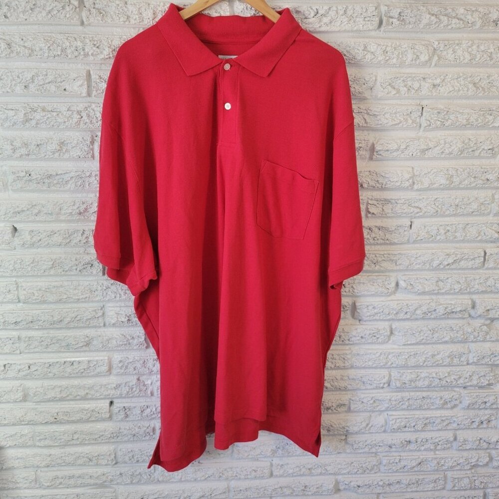 Logan Martin Mens Shirt 4XL Polo Short Sleeve Red Cotton Collar Comfort RED56E